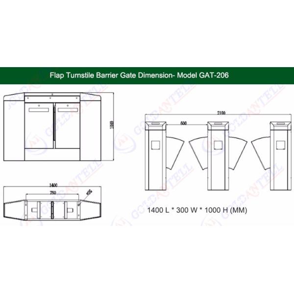 IC / ID Card RFID Turnstile Access Control Automatic Flap Barrier Gate