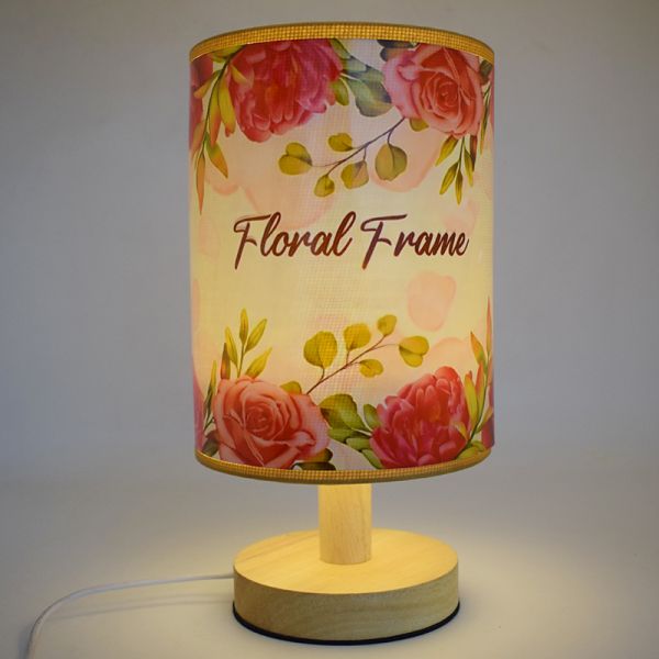 Personalized Wood Base Desktop Sublimation USB Night Lamp Light With Printable PET Film For DIY Printing