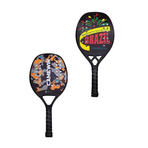 Carbon Fiber Padel Brasil Beach Tennis Rackets Paddle Soft EVA Face Raqueta With Carry Bags