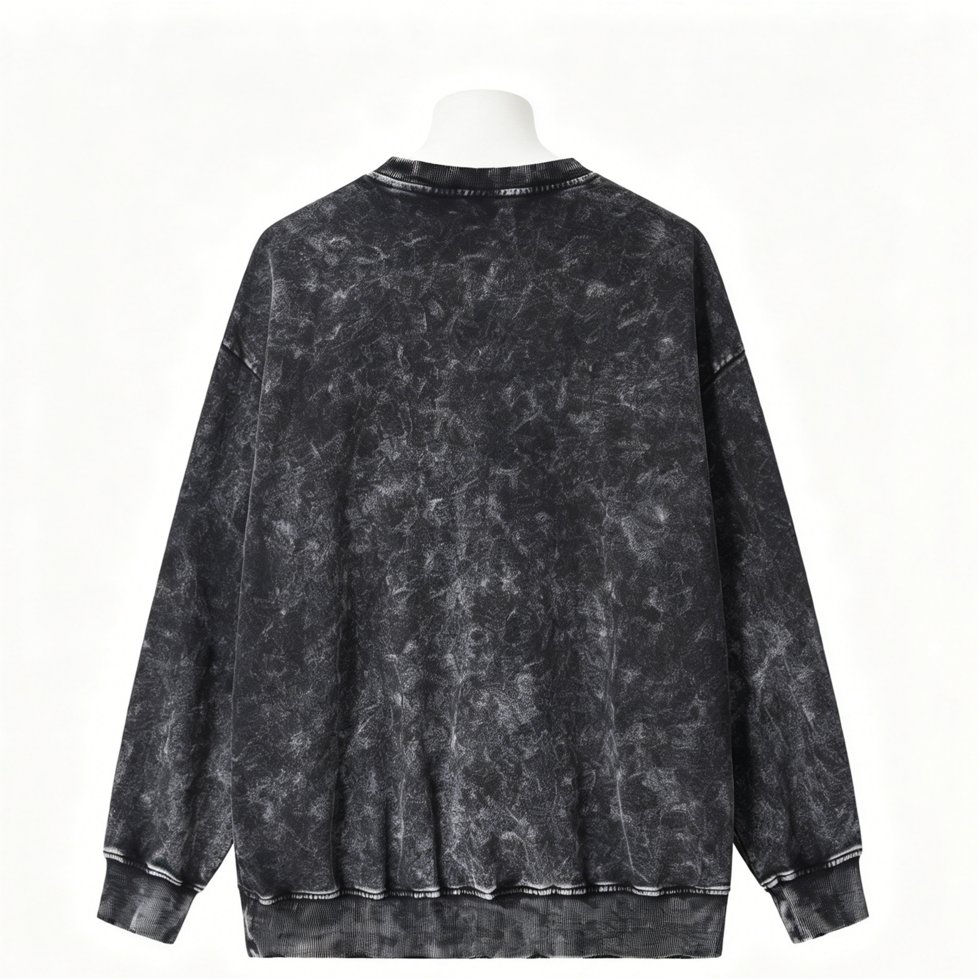 360g Heavy Snow Washed Hoodie Crew Neck Men Oversized Sweatshirt Vintage