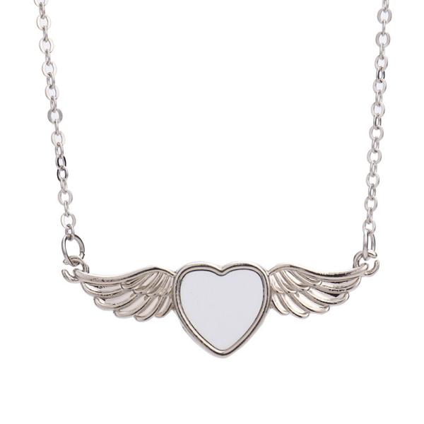Jewelry Laser Back Pendant Personalized Angel Wing Necklace Memory Pendant With Wings