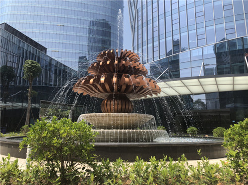 Water Fountain Outdoor Garden Sculptures Stainless Steel Modern Customized