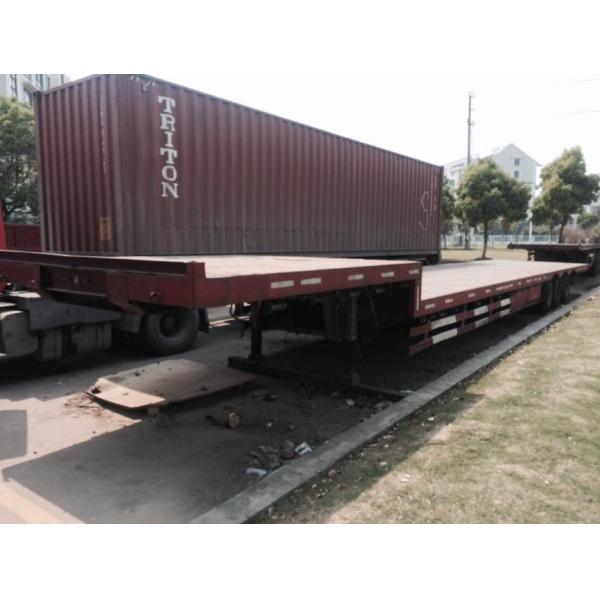Large Scale Used Truck Trailers , Container Transport Skeleton Flatbed Semi Trailer