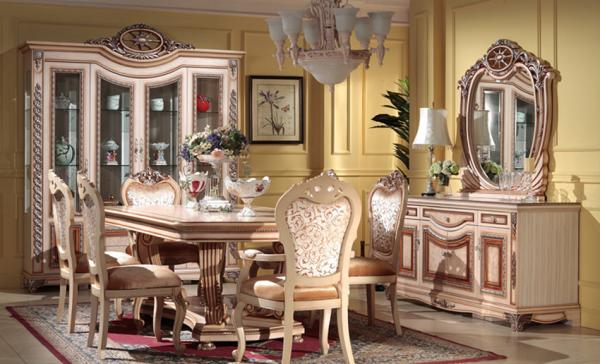 Villa Red Luxury Modern Dining Table Set American Style Dining Furniture ISO14001