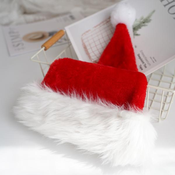 Chapéu de Natal, Chapéu de Plush Curto para Crianças, Chapéu de Plush Longo para Adultos, Estilo para Adultos
