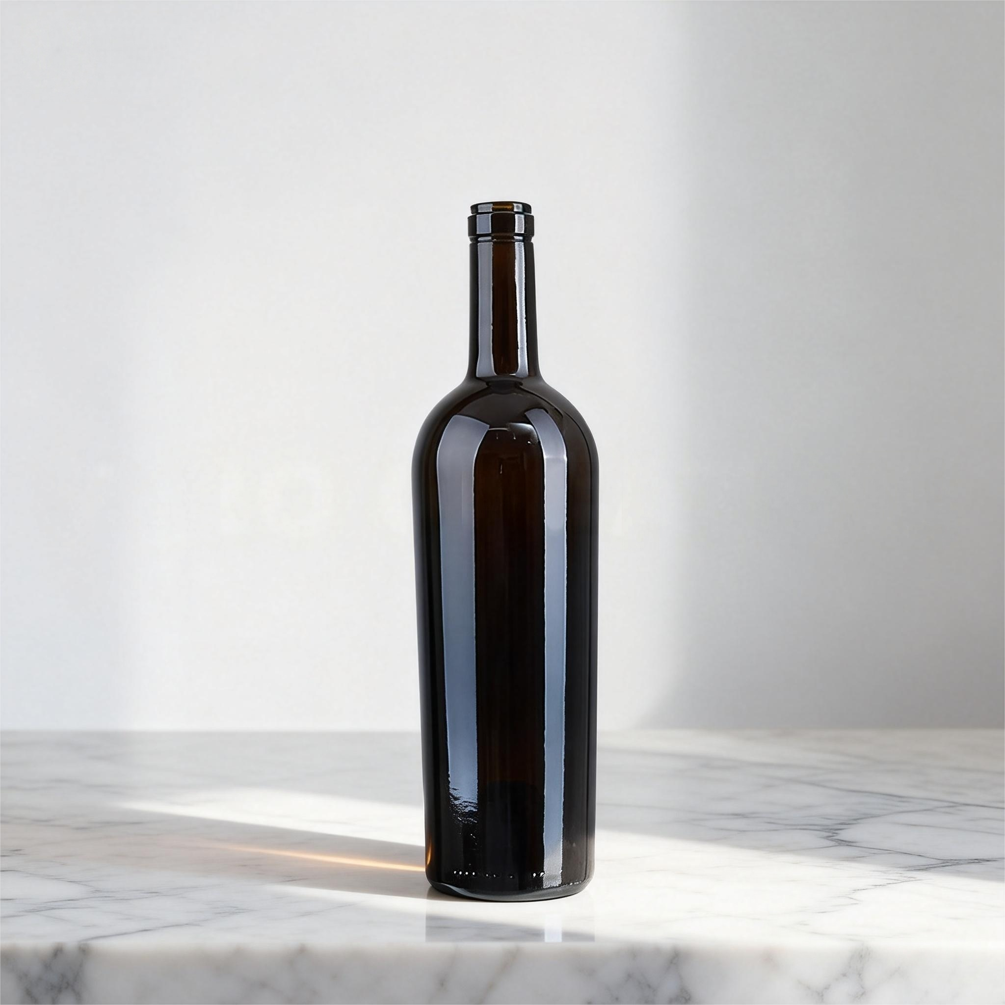 750ml Icon Tapered Bordeaux Glass Bottle Cork Top For Ultra Premium Wine 960g 1731K-7