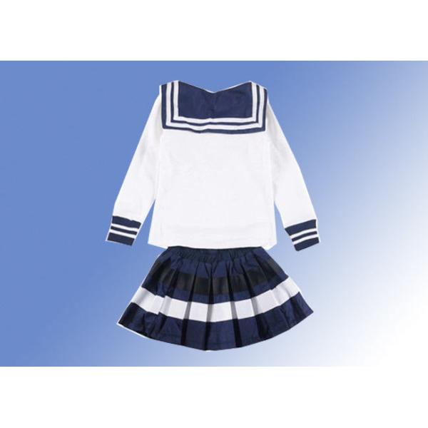 Cotton Woven Technics Little Girl School Dresses With Print Or Embroidery Logo