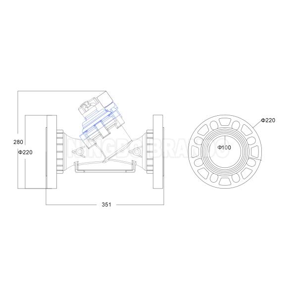 Válvula de riego de reducción de presión de agua manual de 4'' de brida