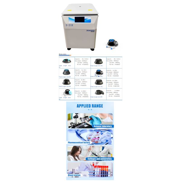 Low Noise Refrigerated Laboratory Centrifuge 21000 RPM High RPM Centrifuge Fast Cooling