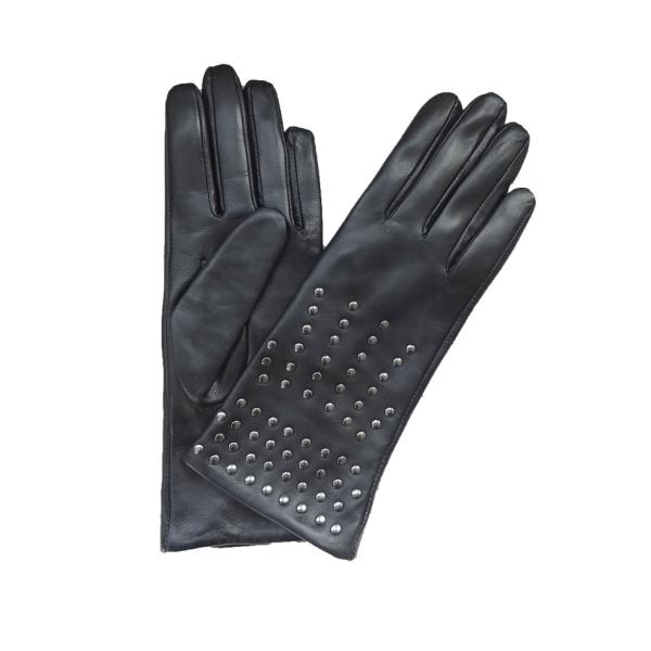 Plain Type Mens Soft Leather Gloves Machine Sewing Studded Leather Gloves
