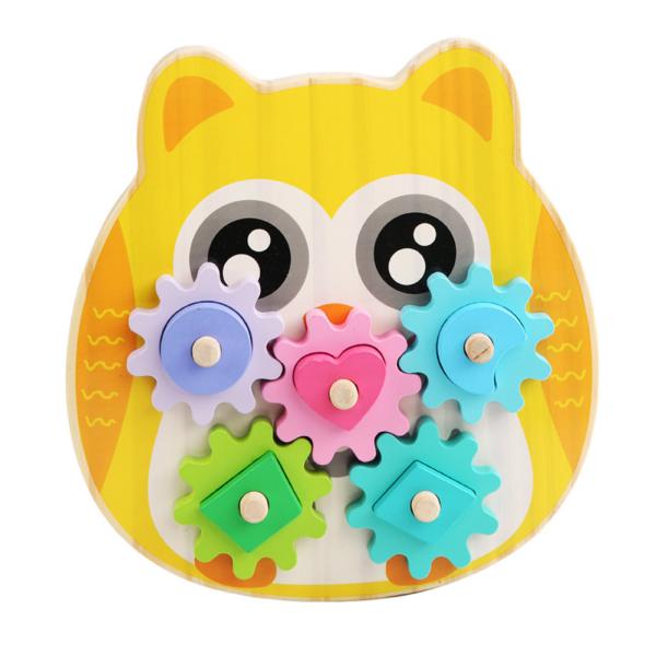 Intelligent Elephant Owl Gear Block Wood Creative Animal Design