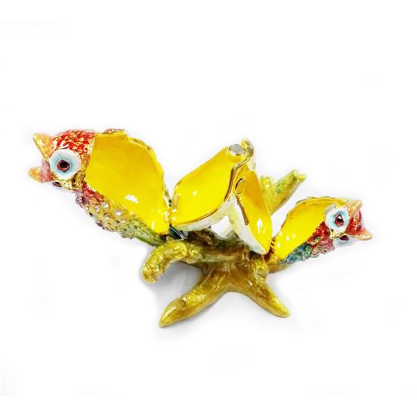 Bird owl trinket jewelry box owl jeweled animal boxes bird bejewelled boxes