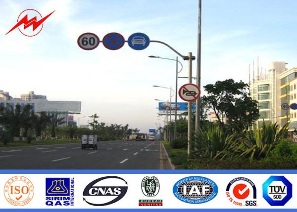Octagonal Steel Street Lighting Poles Traffic Light Signals With Powder Coating