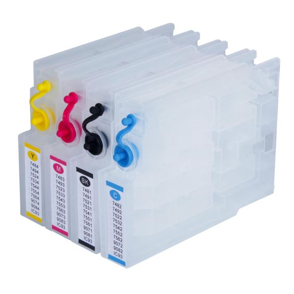 Betcolor Empty Yellow Black Color for Cartridge for Inkjet Printers Compatible with WF-C8190a Model with Chip
