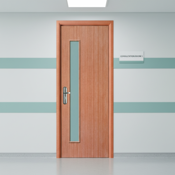 WPC Glass Door Durable Composite Door with Hollow Core for Residential and Commercial Interior Applications