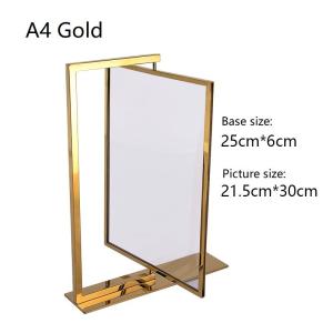SS Metal Retail Display Rotating A4 Poster Sign Holder Information Display Stand