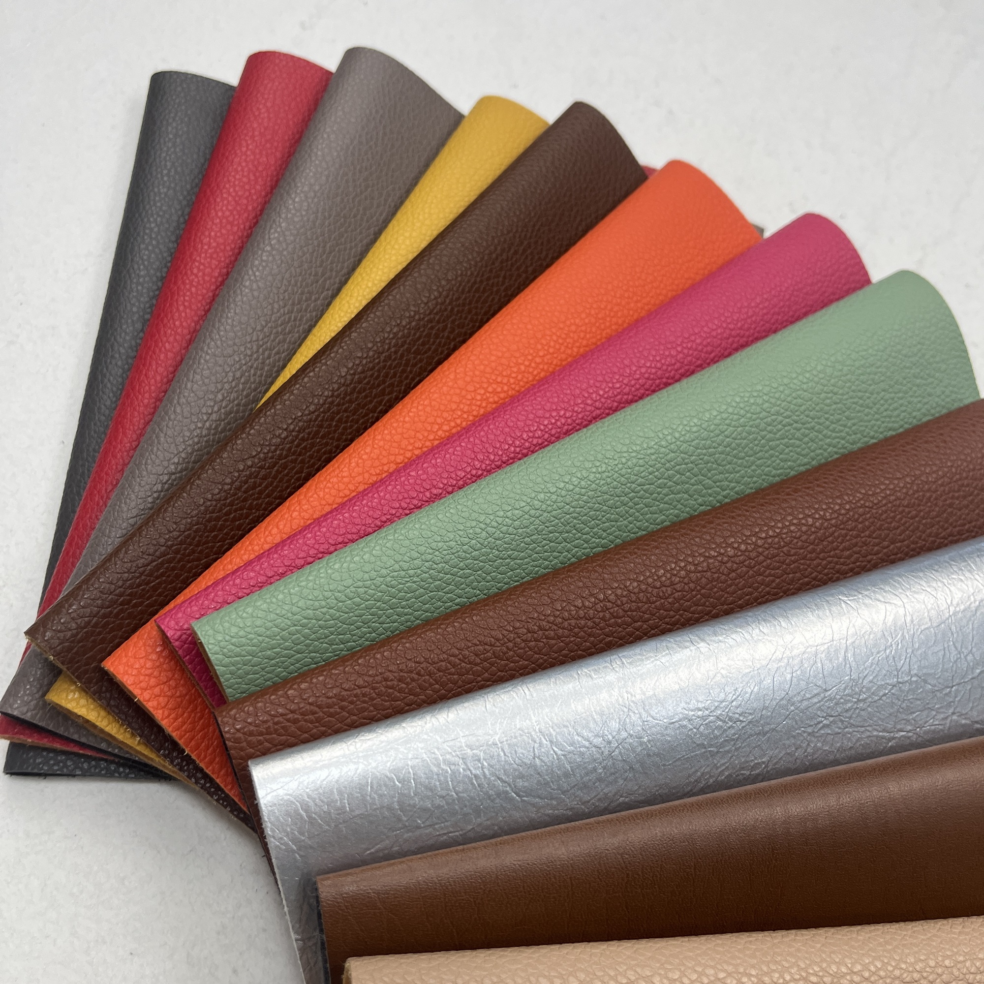 Ready to Ship Pu Leather Fabric 60% Pu 40% Rayon Synthetic Leather