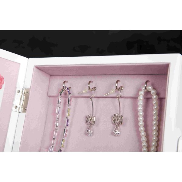 Multi Function White Home Wood Furniture Mirror Jewelry Cabinet W22.5*D17*H30CM