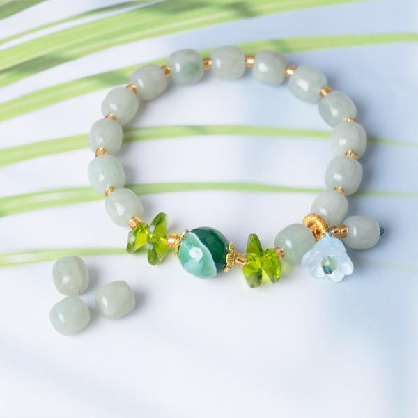 Естественный бриллиантовый браслет из нефрита Здоровье Красота и гармония Джейн драгоценные камни для подарка DIY ручной ювелирные изделия