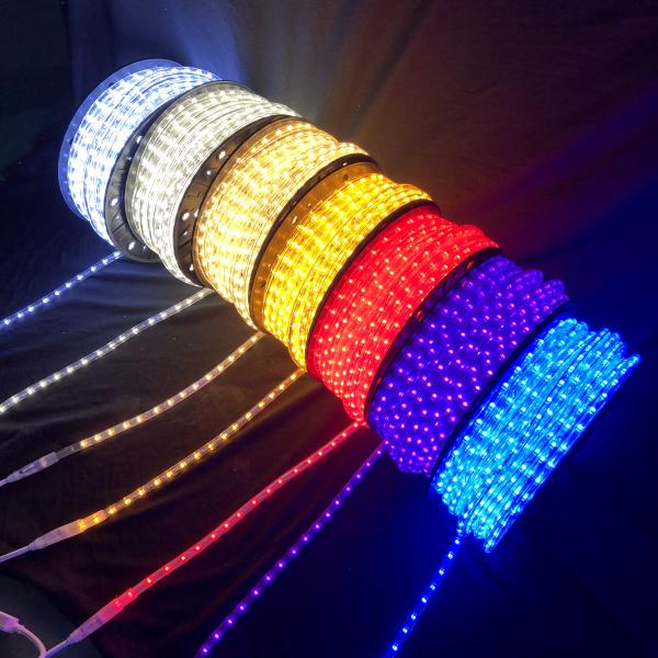 AC110V / 220V LED rope light 50M roll packing Christmas decorative lighting diameter 13mm Clear PVC housing multi color