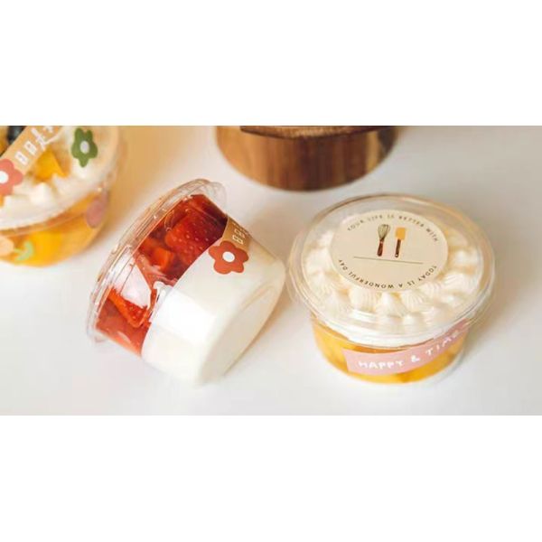 Small Plastic PP Disposable Mango jelly dessert cups For Pudding Ice Cream