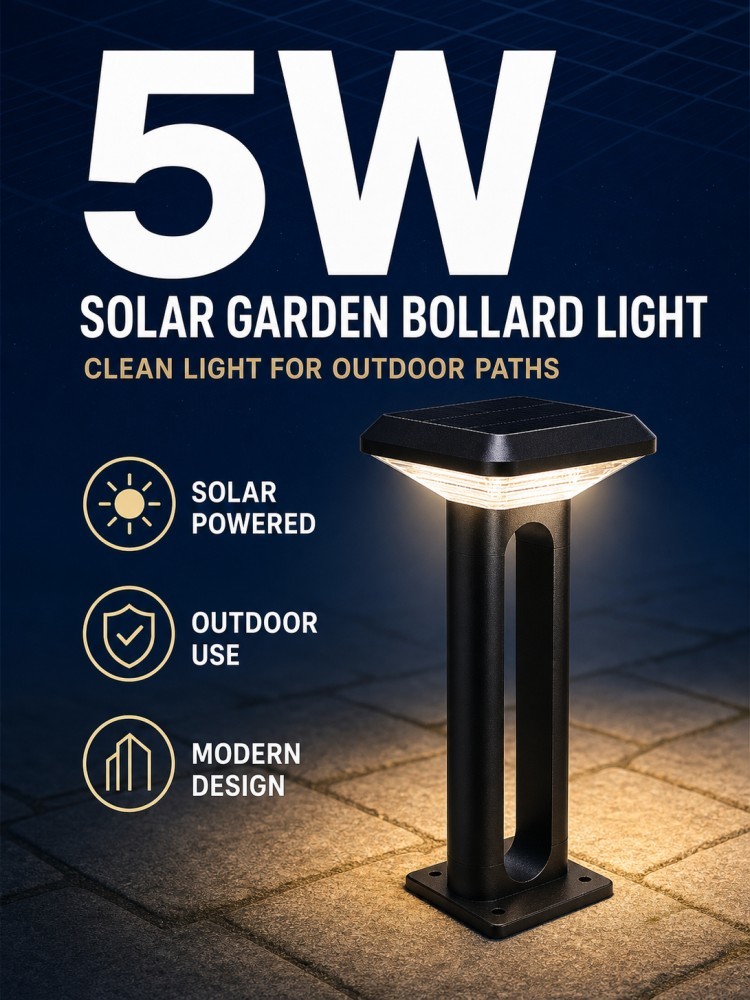 Outdoor Waterproof IP65 Solar Bollard Light LED Garden Lawn Lamp for Yard Walkway Driveway