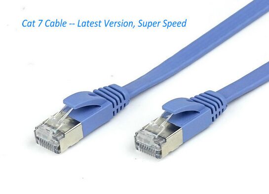 32AWG Cable SSTP Cat 7 Network Cable Flexible Golden Plated Flat SSTP