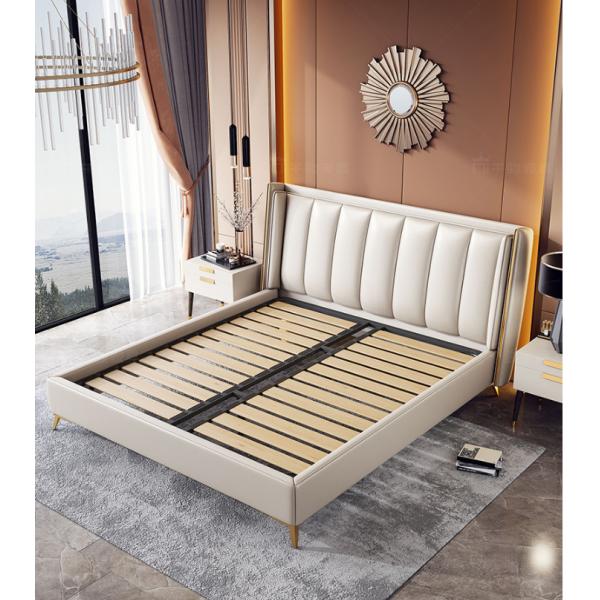 Кровать роскошного двойника цвета мебели спальни 1,8 m современного хаки кожаная