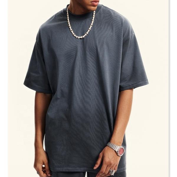 Homens branco Mock Neck T-Shirts 230 gramas Peso de tecido Secagem rápida e arrefecimento roupas de rua