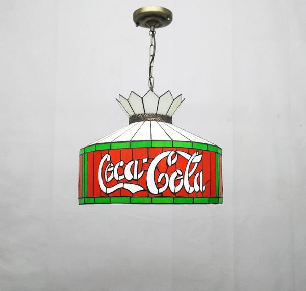 12'' Bar Restaurant Cafe Dining Room Hanging Light Ceiling Light Red Stained Glass LED Chandelier Pendant Lamp