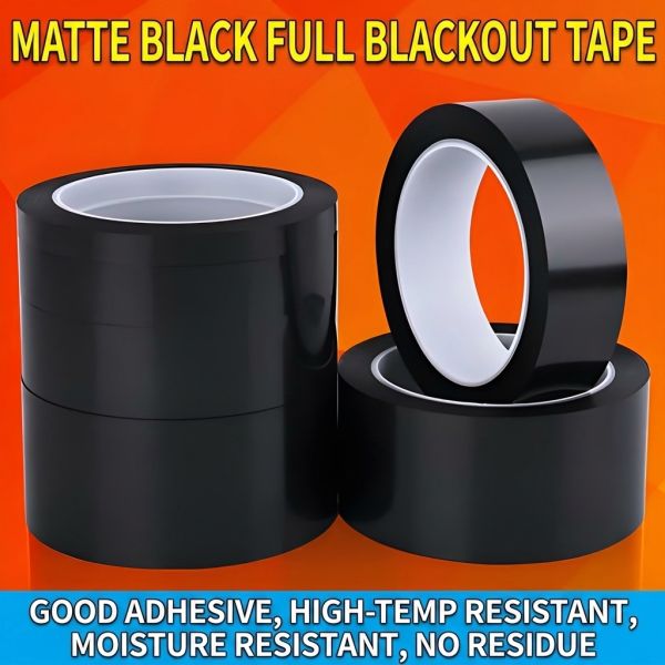 Nomay Black PET High Temperature Tape with 100% Full Blackout, 220℃ Heat Resistance, and No Residue Silicone Adhesive for LED LCD Backlight Shading