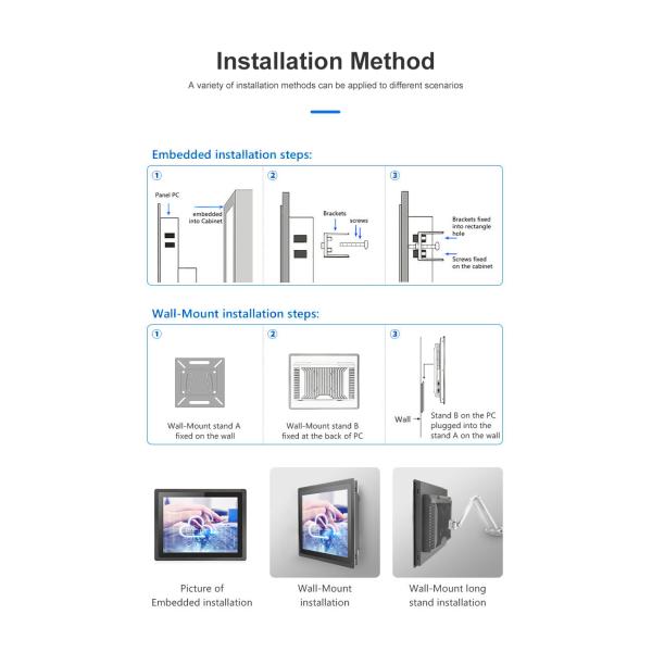 Капацитивный сенсорный экран 18,5 дюйма Промышленный планшетный компьютер с алюминиевым корпусом без вентилятора