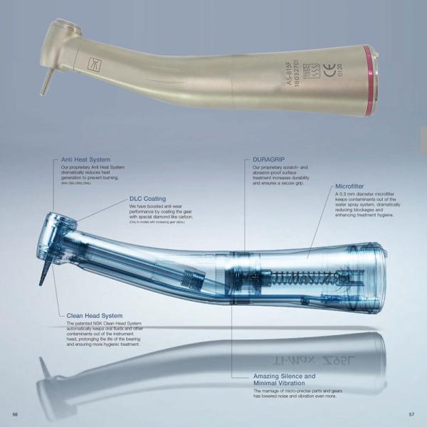 nSK style 1:5 Optic Fiber High Speed Dental Drill Electric Contra Angle Handpiece