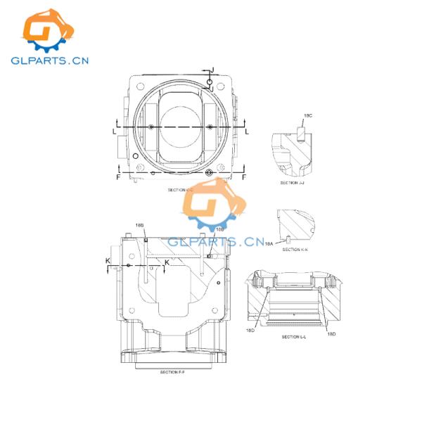 292-8768 E966H E972 Excavator Hydraulic Pump For Caterpillar Flange Mounted