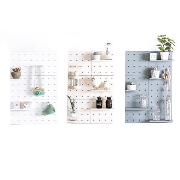 22*22*5cm Free Punching Pegboard Wall Shelf Household Storage Organization