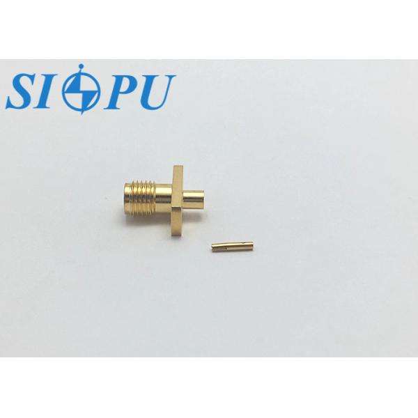 SMA Female RF Coaxial Connector – Two-Hole Flange Mount, Compatible with 2# Semi-Flexible Cable