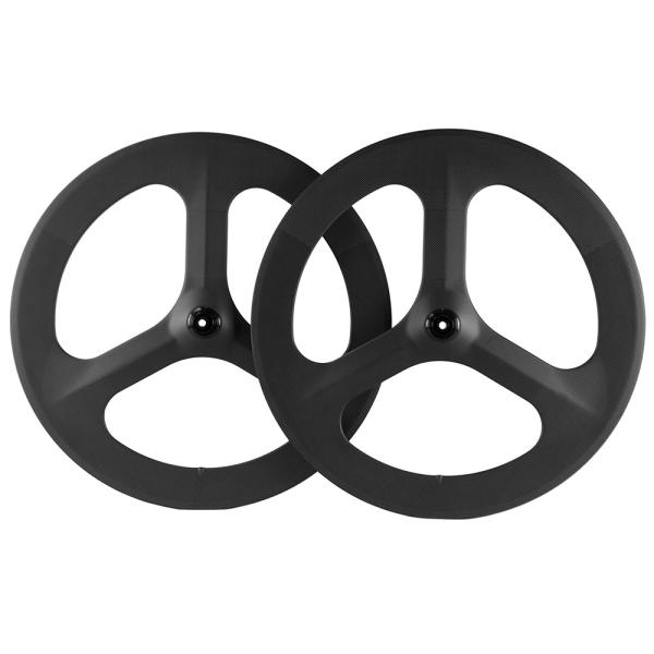 700C V Brake Wheelset 3 Spoke Carbon Bicycle Wheelset 70mm Depth 23mm Width