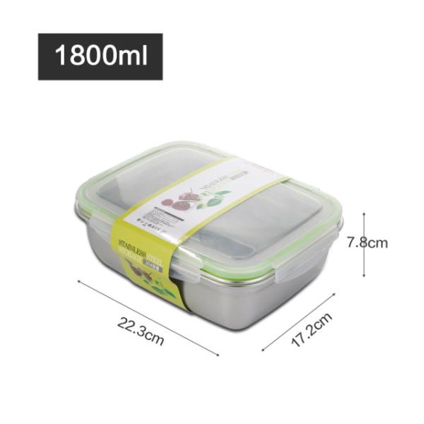 Non-Toxic 304 Stainless Steel Lunch Box Resistant to Food Acids Odorless and Tasteless