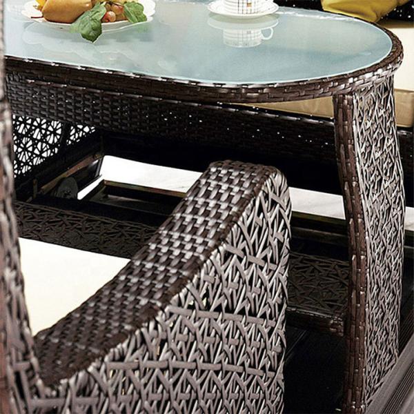 Чёрный виккер открытый стул Металлический ротанный качающийся стул Внешний