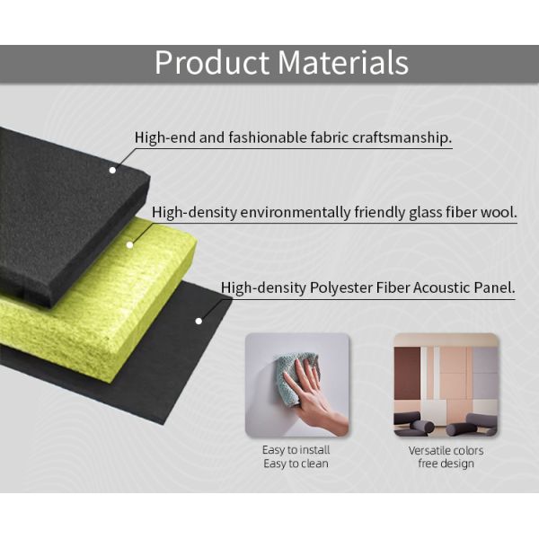 Customized 3D Wall Panel Durable Fabric Wrapped Acoustic Wall Panel