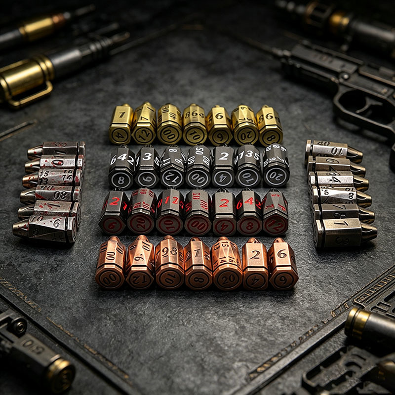 Professional Heavyweight Zinc Alloy Metal Dice Set with Dragon Relief Craftsmanship and Sliding Hidden Compartment for DND Games