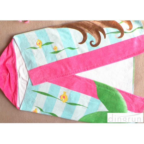 60*120cm Lightweight Hooded Poncho Towels For Children Easy Dry