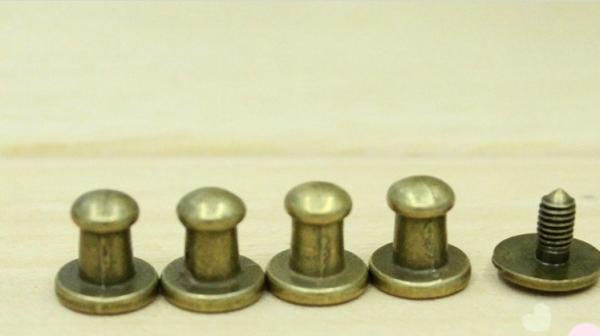 Leather Craft 5mm Head Screwback Button Stud Rose gold