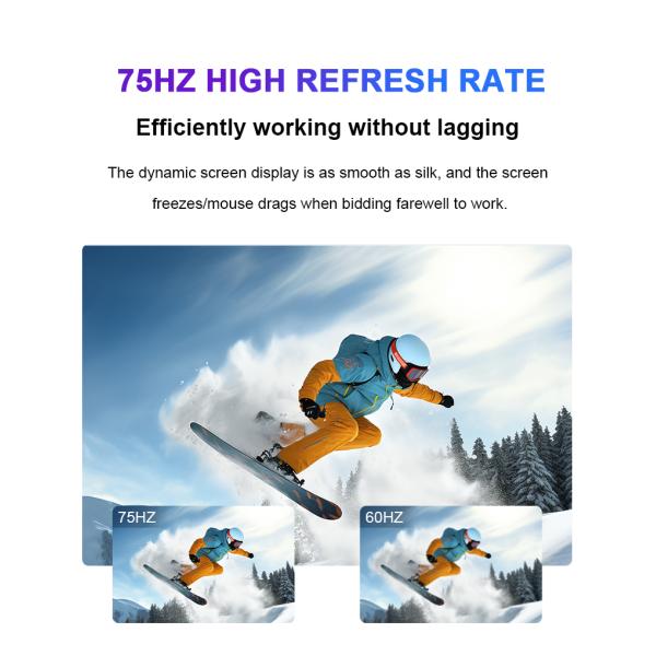 HD 19.5 Inch Office Monitor 60Hz 75Hz 100Hz CCTV System Audio Function Fixed Bracket