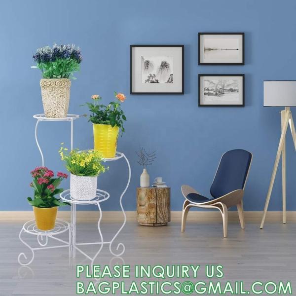 Plant Stand Indoor Outdoor, Plant Shelf Multiple Flower Pot Holder, Metal Wrought Iron Planter Shelf Plant Display