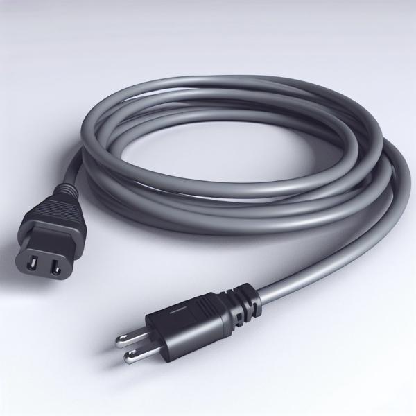10FT C5 Laptop Power Cable for Standard US Outlets