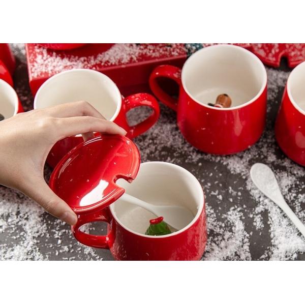 Single Layer 3D 350CC Christmas Pottery Mugs