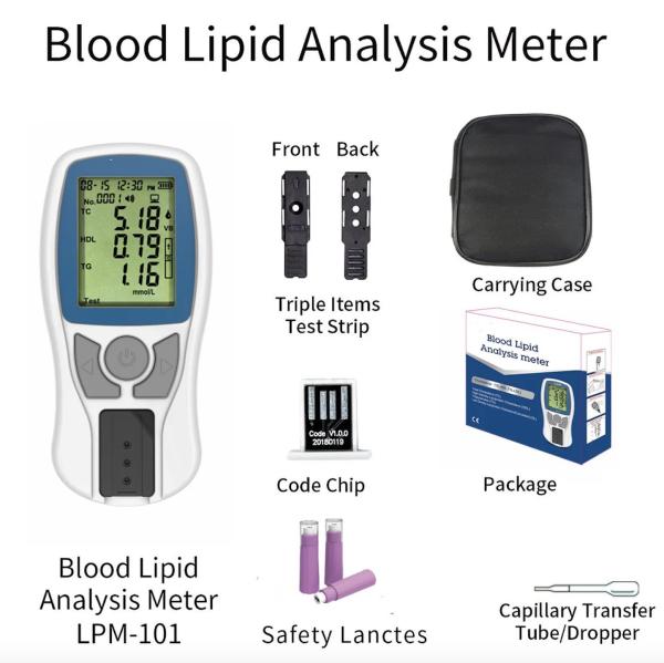 Lysun LPM-102 Lipid Profile Panel Blood Test For TC / HDL /  TG / LDL Analysis