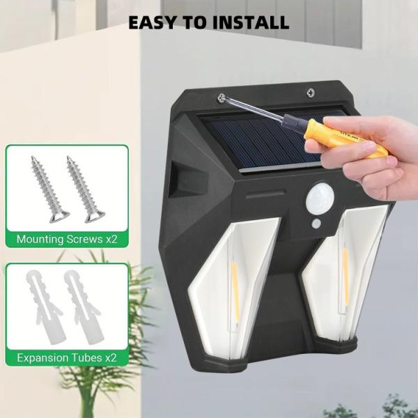 50000 Hours Lifespan Outdoor Solar Wall Light with Motion Sensor and LED Light Source