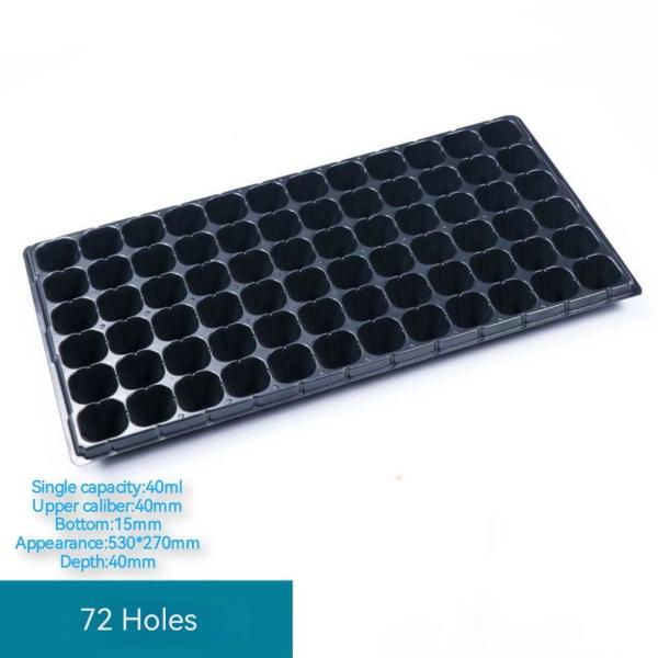 72 Cells 120G Thickness Nursery Plug Trays Black Plastic Pvc for Agriculture